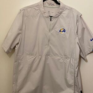 Nike Gray Half-Zip Jacket with Blue Logo